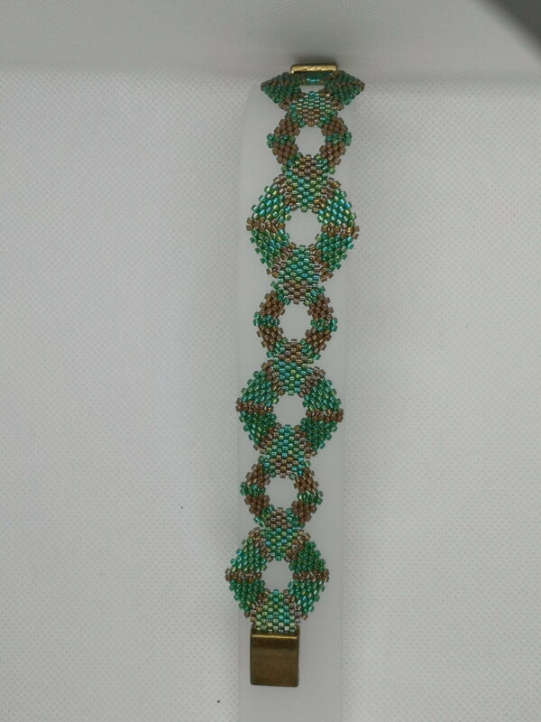 Bracelet hexagone kaki/sable