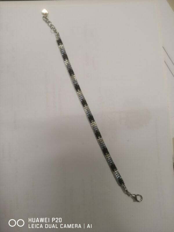 Bracelet fin dégradé noir argenté