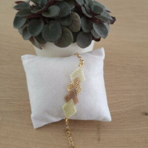 Bracelet fin losange or