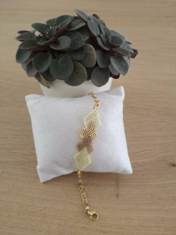 Bracelet fin losange or