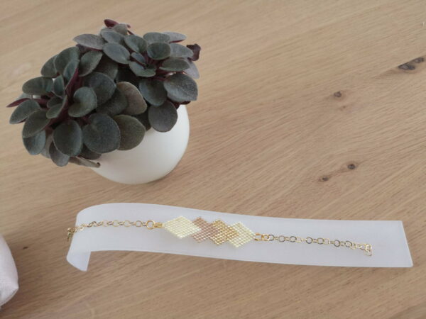 Bracelet fin losange or – Image 2