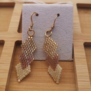 Boucle d'oreille losanges doré