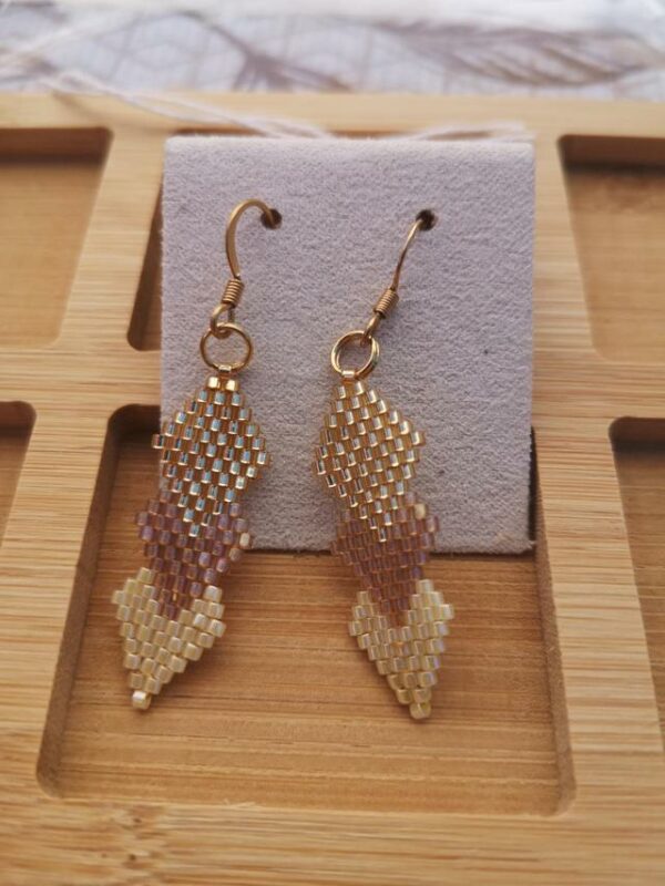 Boucle d'oreille losanges doré